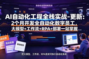 （19279期）AI自动化工程全栈实战-更新：2个月开发全自动化数字员工，大模型+工作流+RPA+部署一站式掌握