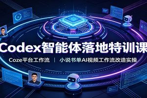 Codex智能体落地特训课：Coze平台工作流，小说书单AI视频工作流改造实操