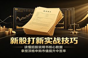 新股打新实战技巧：读懂招股说明书核心数据，拿捏顶格申购市值提升中签率