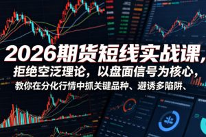 2026期货短线实战课，拒绝空泛理论，以盘面信号为核心，教你在分化行情中抓关键品种、避诱多陷阱（更新0711）
