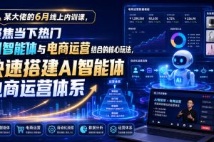 某大佬的6月线上内训课，聚焦当下热门AI智能体与电商运营结合的核心玩法，快速搭建AI智能体电商运营体系