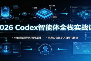 2026 Codex智能体全栈实战课：本地模型微调知识库搭建，视频办公数字人自动化教程