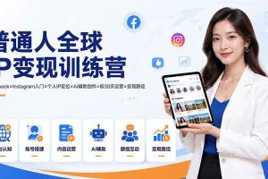 （19568期）普通人全球IP变现训练营：Facebook×Instagram入门×个人IP定位×AI辅助创作×前30天运营×变现路径