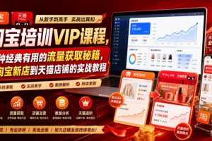 淘宝培训VIP课程，各种经典有用的流量获取秘籍，从淘宝新店到天猫店铺的实战教程（更新7月29日）