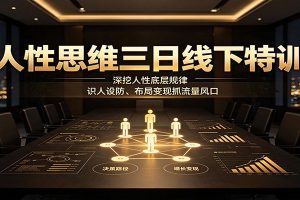 人性思维三日线下特训：深挖人性底层规律，识人设防、布局变现抓流量风口