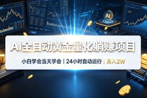 AI全自动黄金量化躺賺项目，24小时自动运行，月入2W！