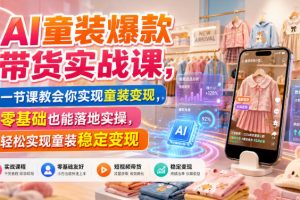 AI童装爆款带货实战课，一节课教会你实现童装变现，零基础也能落地实操