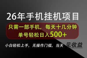 长期稳定可做，只需一部手机！单号轻松日入500+，不搞套路，只讲干货！【揭秘】