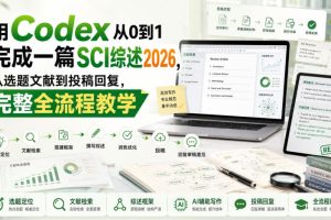用Codex从0到1完成一篇SCI综述2026，从选题文献到投稿回复，完整全流程教学