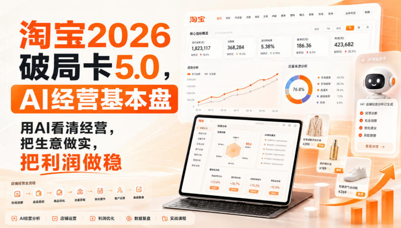 智篆商业-淘宝2026破局卡5.0，AI经营基本盘，用AI看清经营，把生意做实，把利润做稳