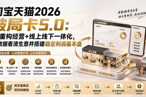 （19748期）淘宝天猫2026破局卡5.0：AI重构经营+线上线下一体化，用数据看清生意并搭建稳定利润基本盘