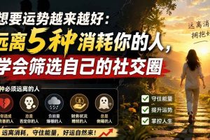 （19965期）付费文章：想要运势越来越好：远离5种消耗你的人，学会筛选自己的社交圈