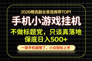 不做标题党，只谈真落地，每天十几分钟，轻松日入500+，长期可做！【揭秘】