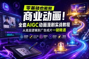 零基础也能做商业动画！全套AIGC动画漫剧实战教程，从底层逻辑到广告成片一键精通（更新0905）