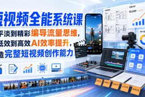 短视频全能系统课，从平淡到精彩编导流量思维，从低效到高效AI效率提升，打造完整短视频创作能力（完整版）