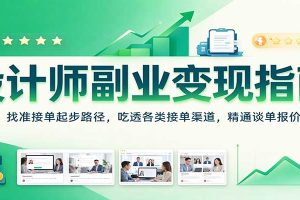 设计师副业变现指南：找准接单起步路径，吃透各类接单渠道，精通谈单报价