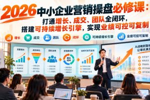 2026中小企业营销操盘必修课：打通增长、成交、团队全闭环，搭建可持续增长引擎，实现业绩可控可复制