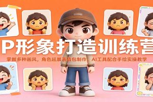 IP形象打造训练营：掌握多种画风，角色延展表情包制作，AI工具配合手绘实操教学