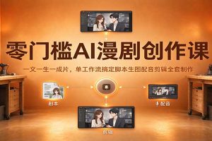 零门槛AI漫剧创作课：一文一生一成片，单工作流搞定脚本生图配音剪辑全套制作