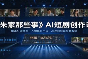《朱家那些事》AI短剧创作课：剧本分镜撰写，人物场景生成，AI视频剪辑全套教学